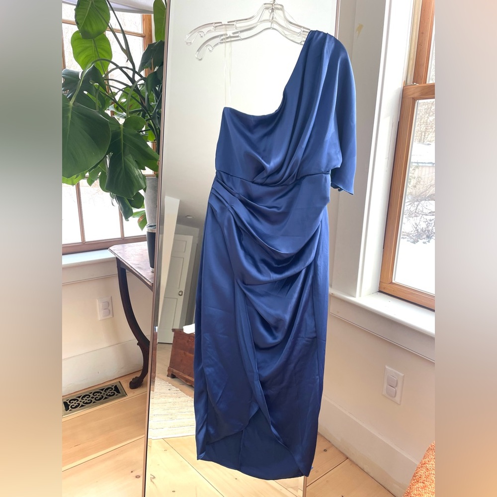 One Shoulder Satin Dress